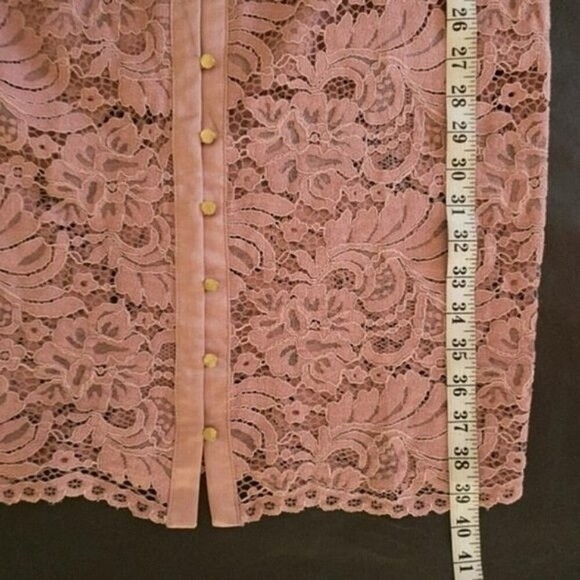 Keepsake The Label Blush Star Crossed Off Shoulder Lace Midi Mauve Dress - Picture 11 of 13